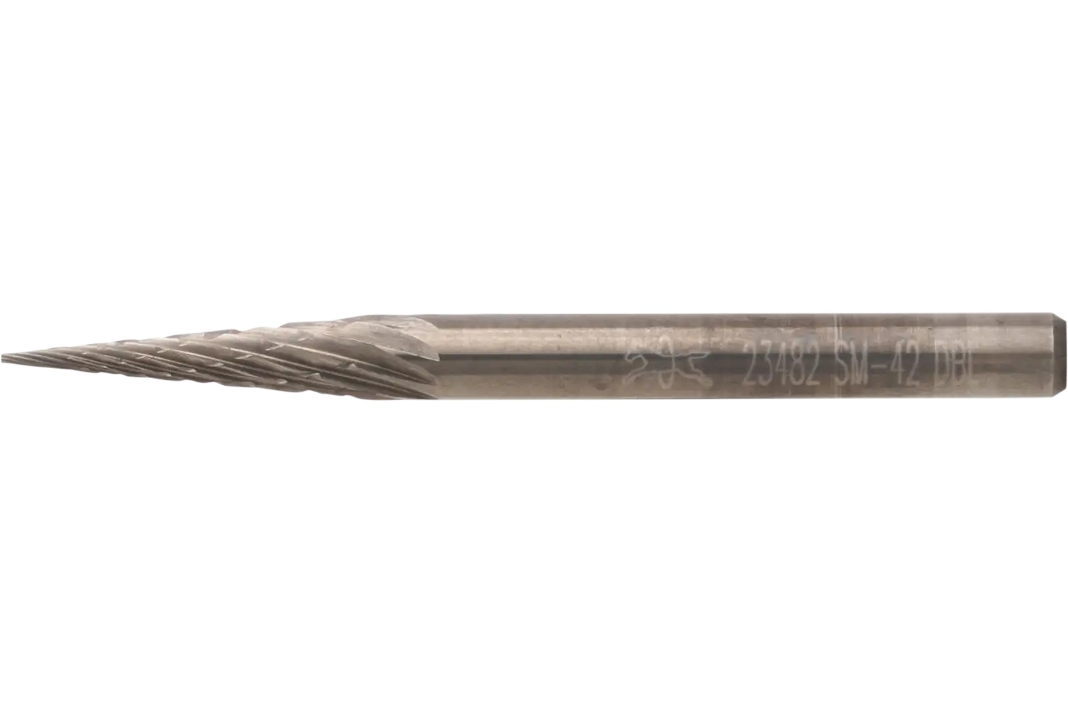 Picture of Pferd Carbide Bur SM-42 Pointed Cone Shape Double Cut 1/8" x 1/2" x 1/8" Shank